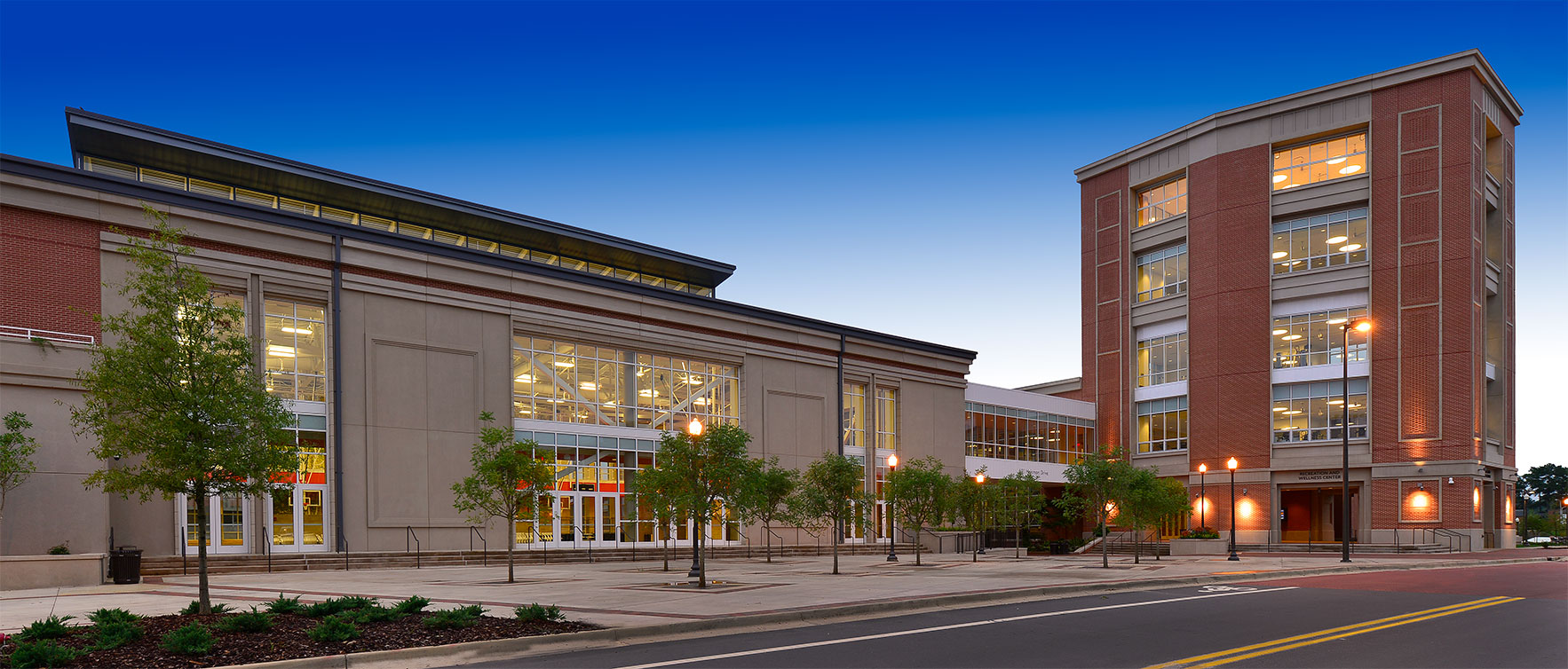 Exterior view of the Auburn University Recreation and Wellness Center