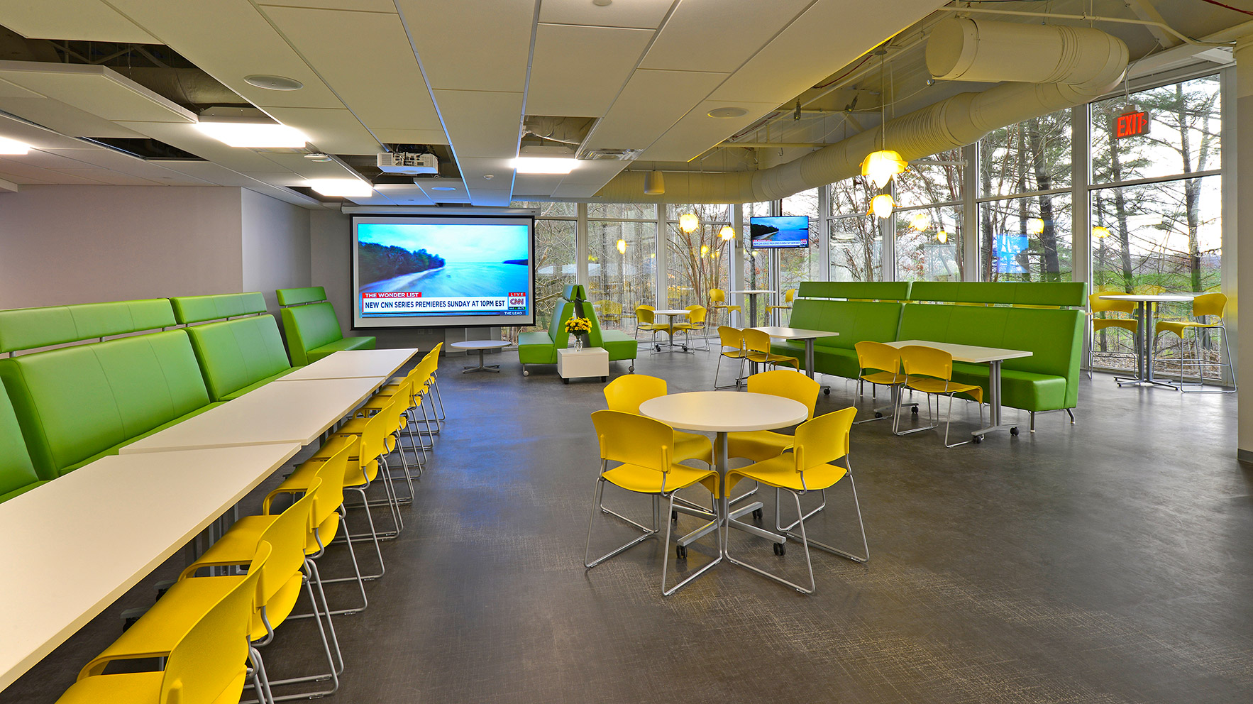 Colorful dining area at the T Mobile Corporate Office