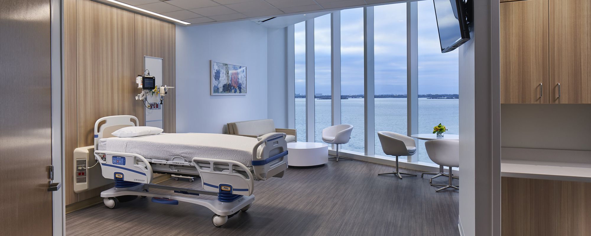 Waterfront patient room